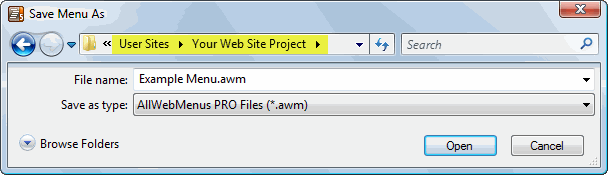 Save the AWM project file in the same folder as your NOD file