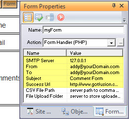 Configure the Form Handler PHP options