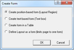 Create Form Dialog box