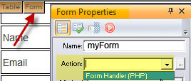 Select the Form Handler PHP option