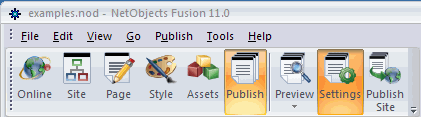 Click the Publish View Icon in the Tool Bar
