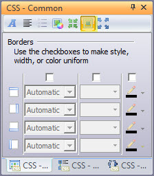 Set text borders from the sixth tab