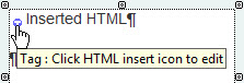 Hover over the Insert HTML icon then click to edit
