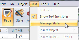 Click Text Manage Text Styles