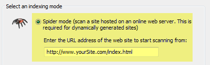 Enter your Domain Name and index page into the wizard