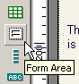 Click on the Form Area tool in the Fusion  Forms tool bar