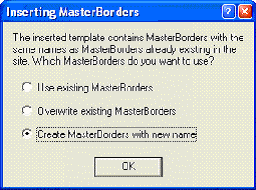 Inserting MasterBorders
