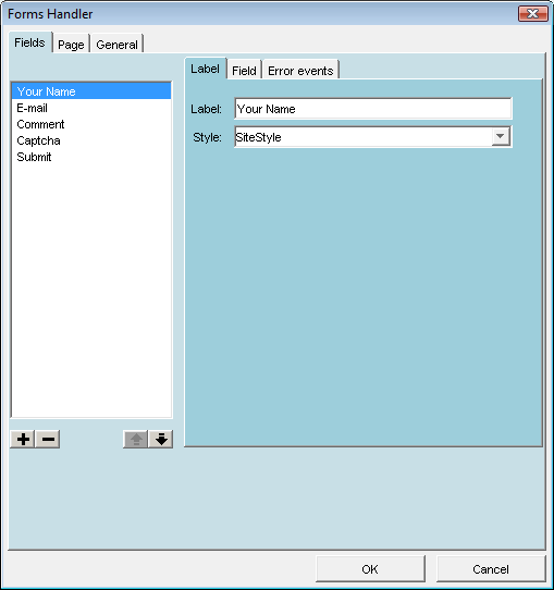 Select the form fields, set lablels, and style