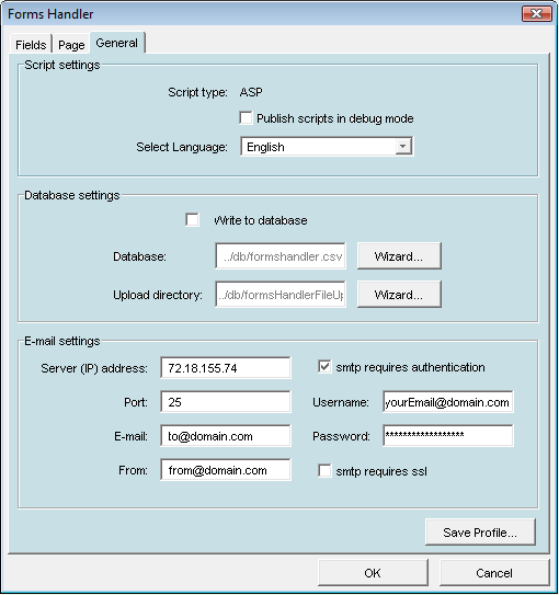 Select the form fields, set lablels, and style