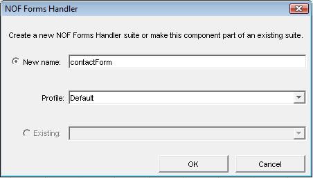 Form Handler Naming Selection Dialog