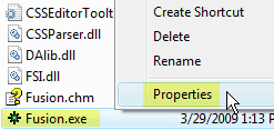 Right click select Properties