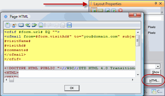 Insert your contiditonal processing code on the first line of code