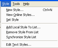 Figure 3 — NOF 7 Style Menu