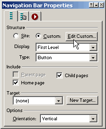 NavBar Palette EditCustom Menu option