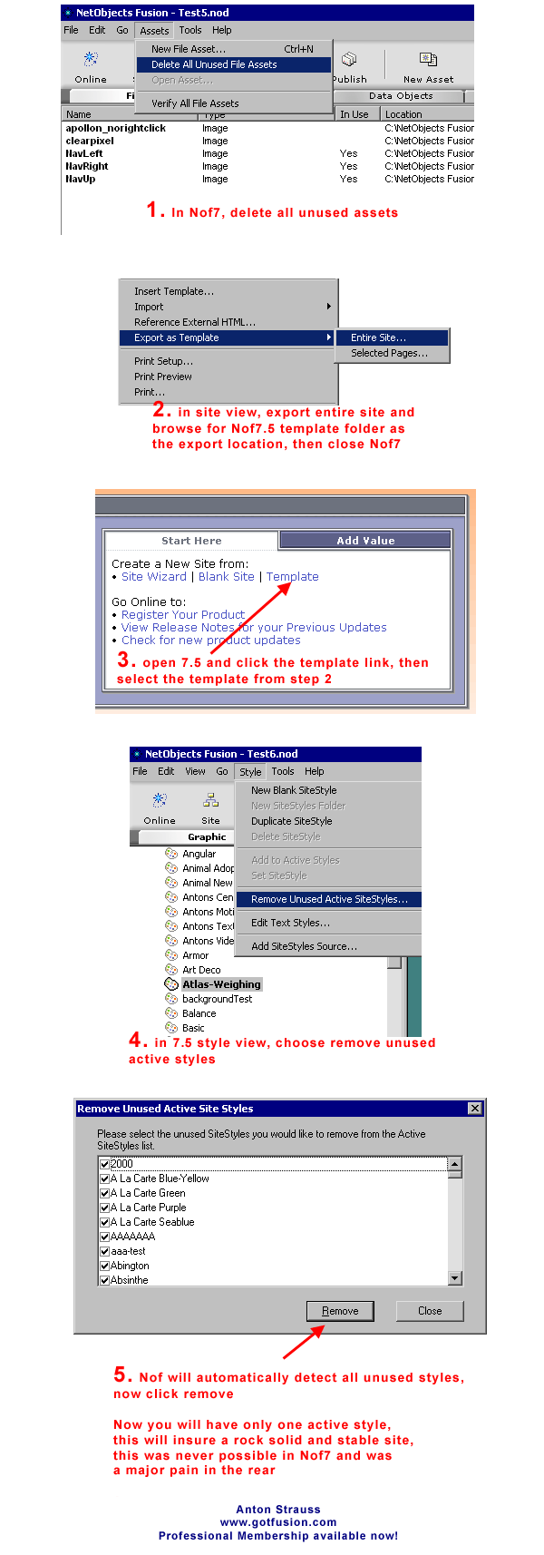 Moving a Nof7 site to Nof7.5 the correct way