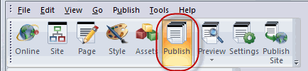 Click Publish Icon then Publish Settings Icon