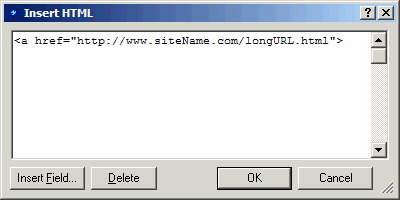 HTML Insert start of link code