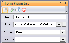 Enter a Form Name and Action. Select Post, and Encoding