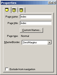 Page Properties palette