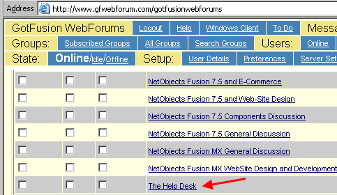 Web based forum Help Desk