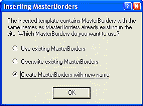 Inserting MasterBorders Inserting MasterBorders