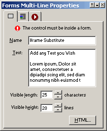 Form Multi Line Properties