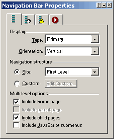 Nar Bar properties palette