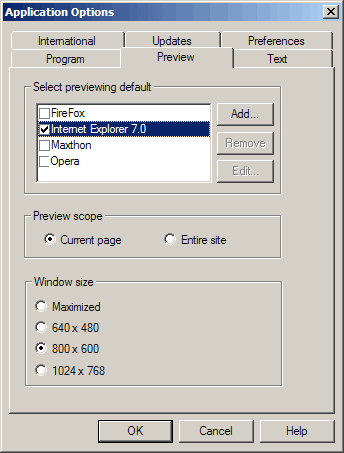 Version 10 Application Preview Palette