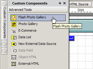 Click the Flash Photo Gallery tool and draw a rectabgle