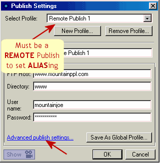 Remote Publish setting