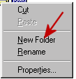 Rt click to show New Folder in menu